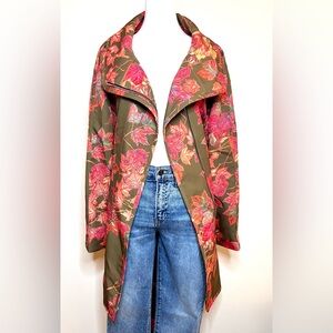 Ala von Auersperg Leaf Print Eva Jacket XS – Silk Lined – NWT